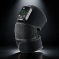 RecoverWave Knee Wrap Pro front view on dark studio background, panel showing 63 °C